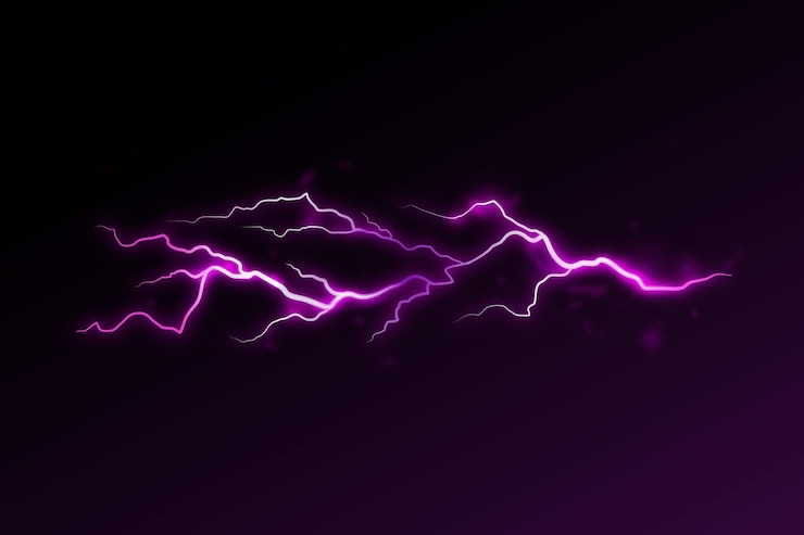 Free Vector realistic purple lightning effect
