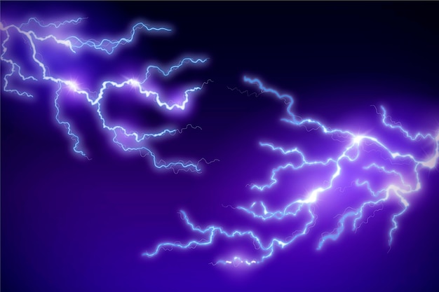 Realistic purple lightning effect