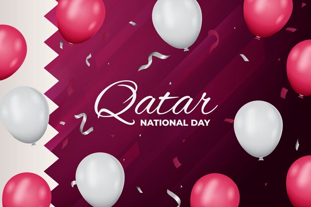 Free vector realistic qatar national day background