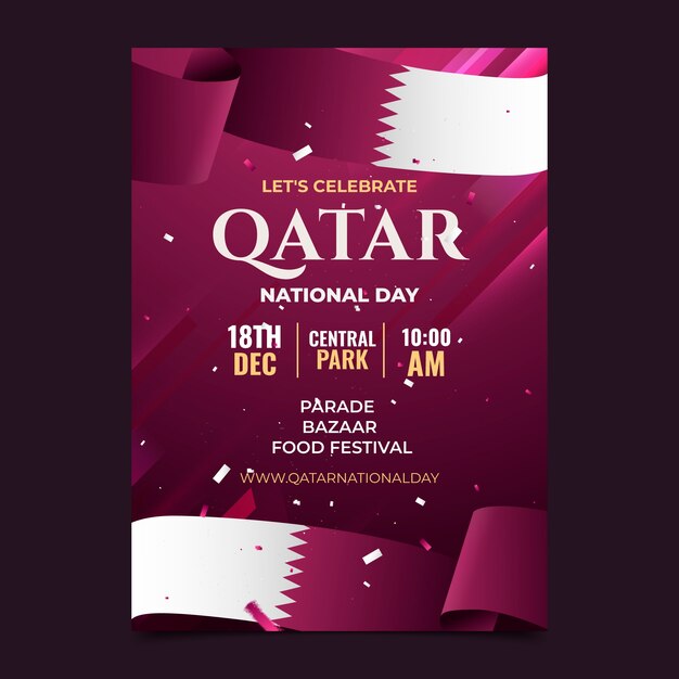 Realistic qatar national day poster