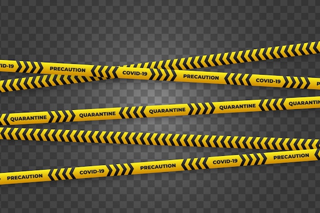 Free vector realistic quarantine stripe collection