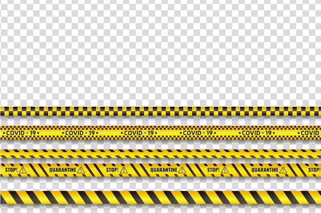 Realistic quarantine stripe set theme