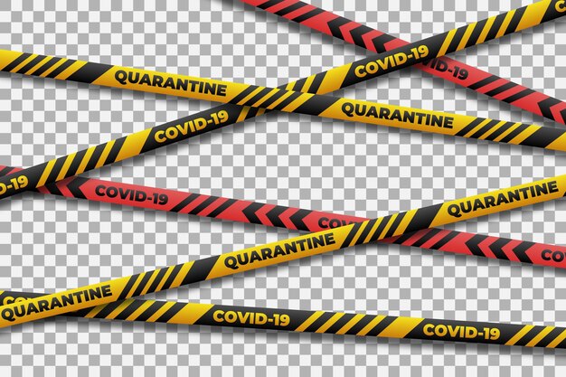 realistic quarantine stripes for coronavirus