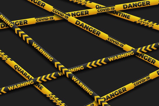 Free vector realistic quarantine stripes with danger