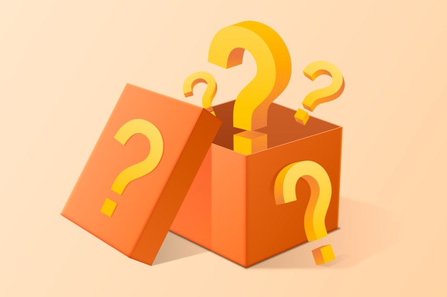 Realistic question box mockup