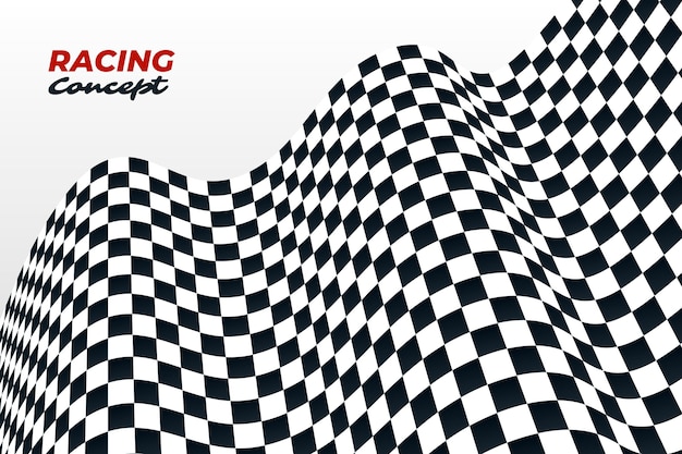 Realistic racing checkered flag background