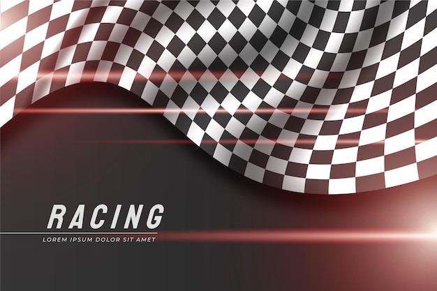Realistic racing checkered flag background