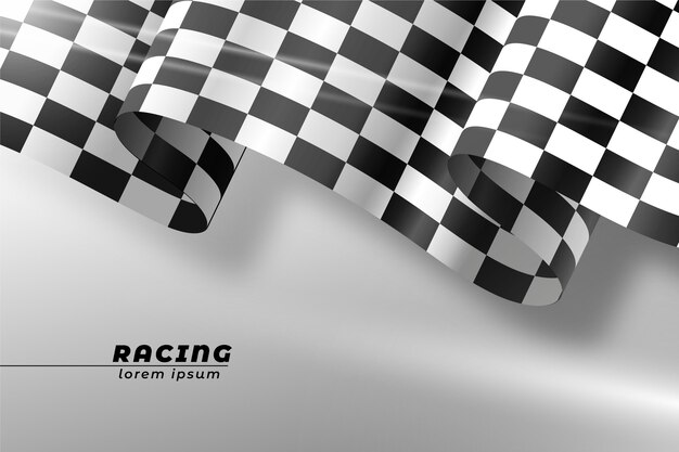 Realistic racing checkered flag background