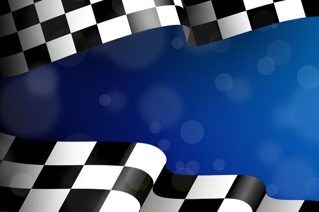 Realistic racing checkered flag background