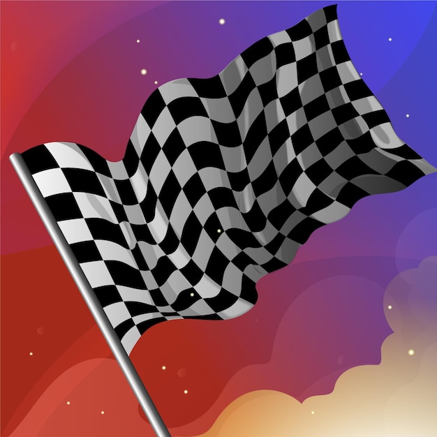 Free vector realistic racing checkered flag background