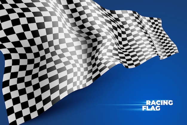 Realistic racing checkered flag background