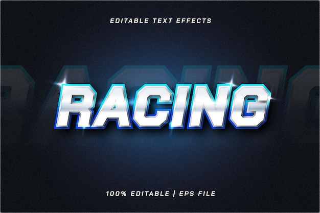 Realistic racing text effect