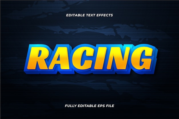 Realistic racing text effect