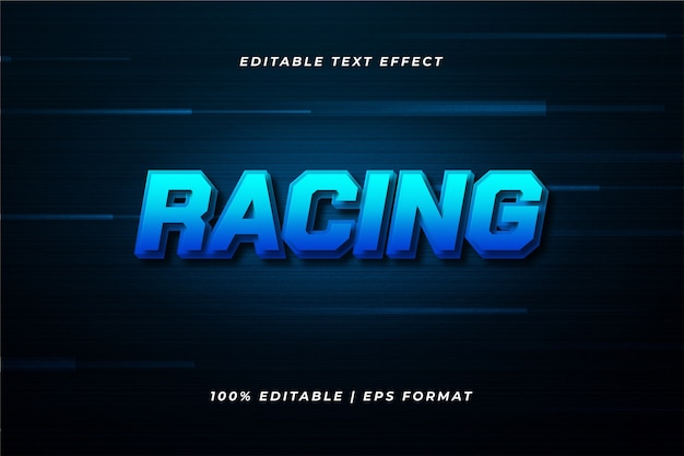 Realistic racing text effect