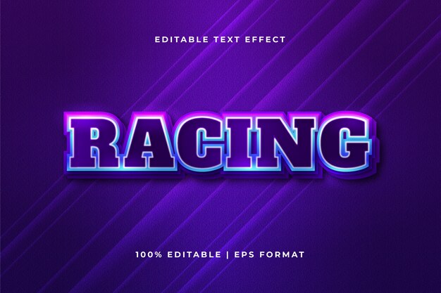 Realistic racing text effect