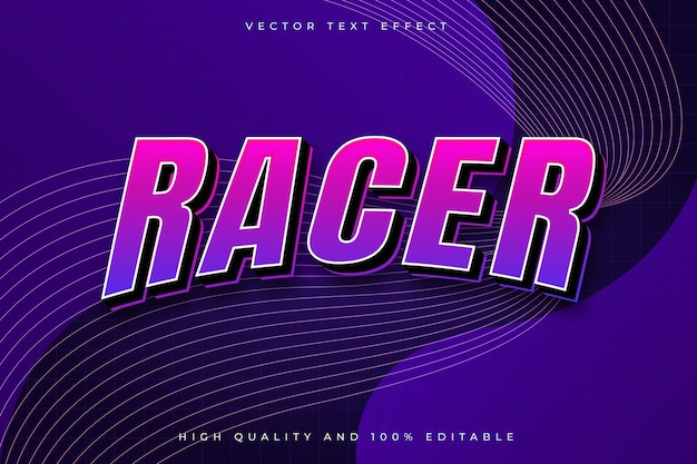 Realistic racing text effect