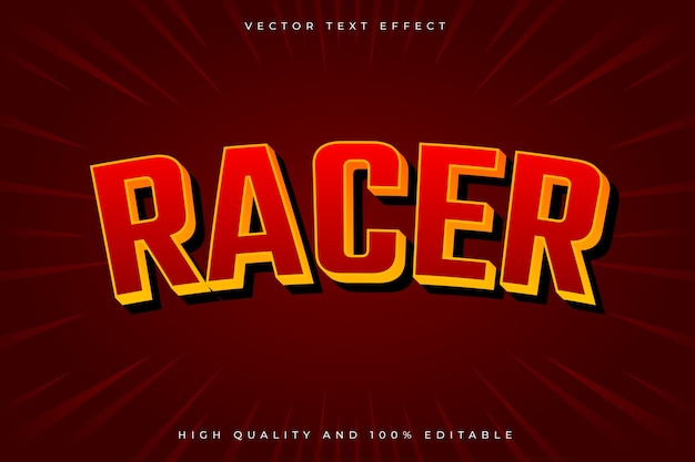 Realistic racing text effect