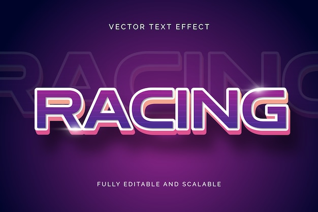 Realistic racing text effect