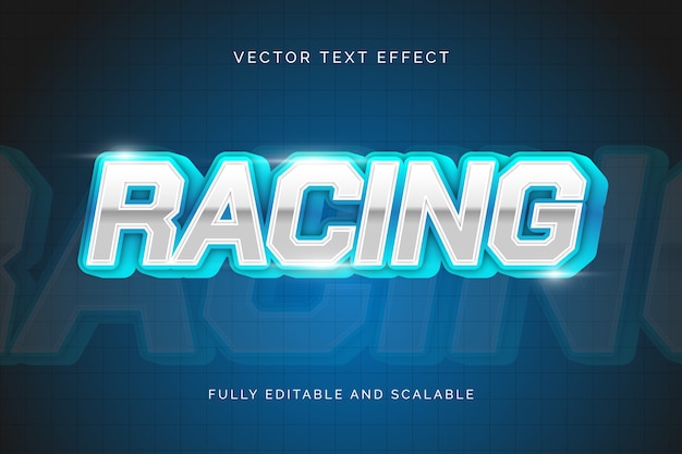 Realistic racing text effect