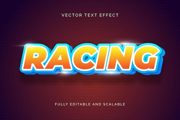 Realistic racing text effect