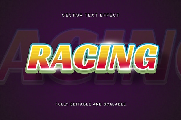 Free vector realistic racing text effect