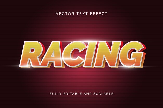 Realistic racing text effect