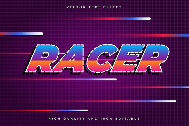 Realistic racing text effect