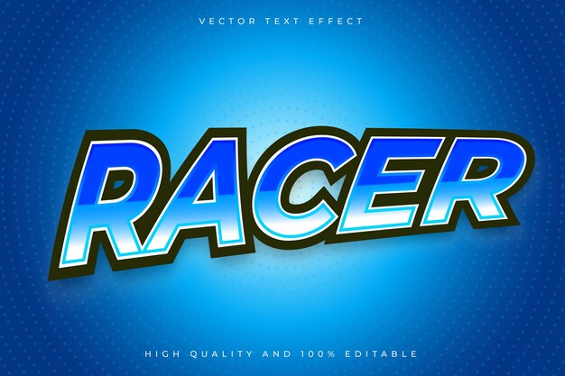 Realistic racing text effect