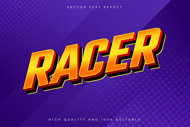 Realistic racing text effect