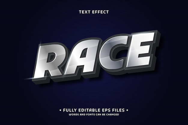 Realistic racing text effect