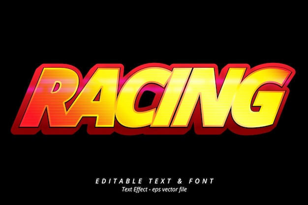 Realistic racing text effect