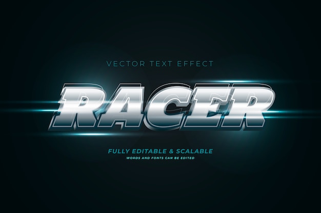 Realistic racing text effect