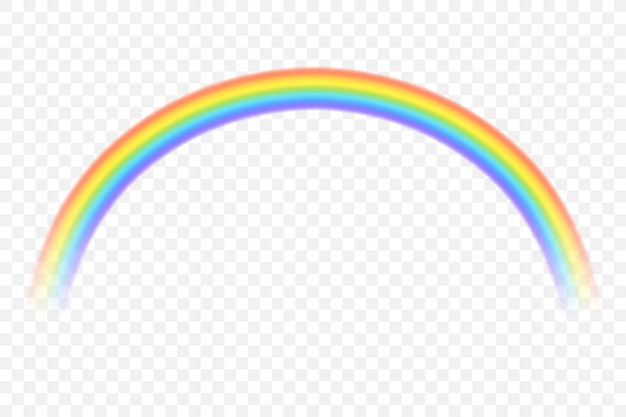 Realistic rainbow on transparent background