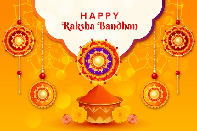 Free vector realistic raksha bandhan background