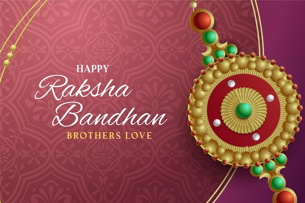 무료 벡터 현실적인 raksha bandhan 개념