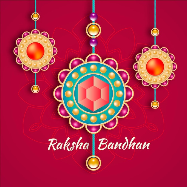 Free vector realistic raksha bandhan concept