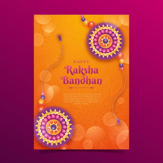 Free vector realistic raksha bandhan greeting card