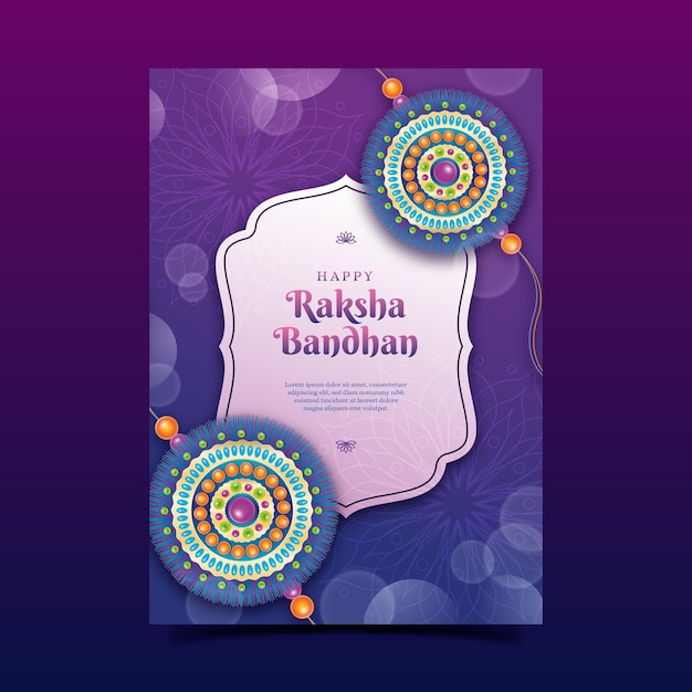 Free vector realistic raksha bandhan greeting card