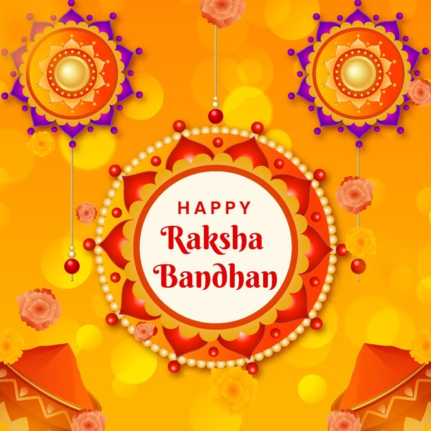 Realistic raksha bandhan illustration