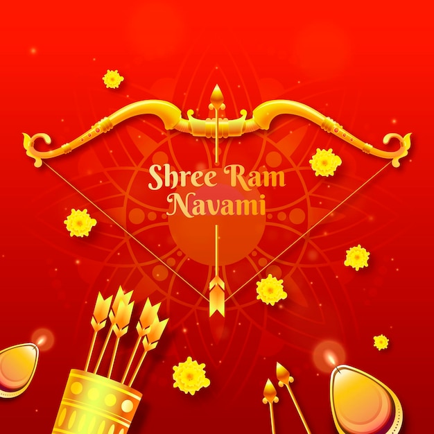 Realistic ram navami illustration