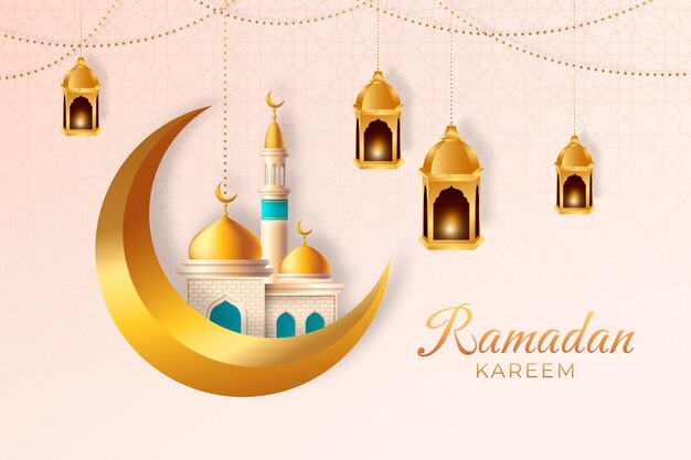 Vettore gratuito sfondo realistico del ramadan
