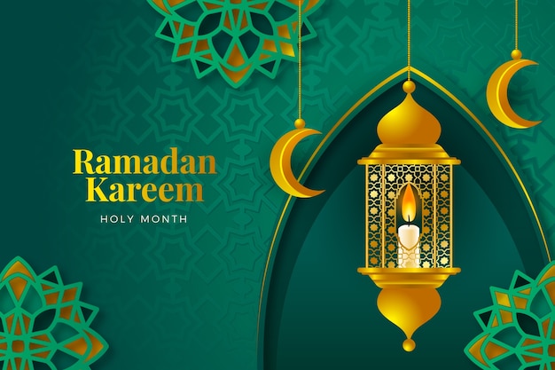 Realistic ramadan celebration background