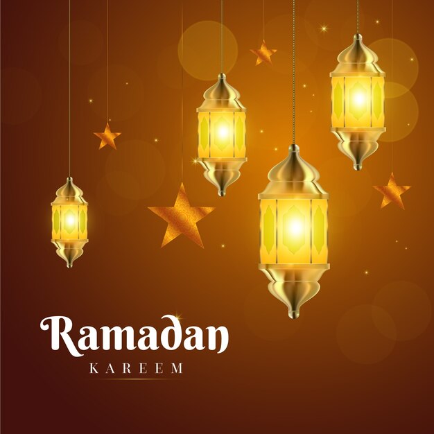 Realistic ramadan concept background