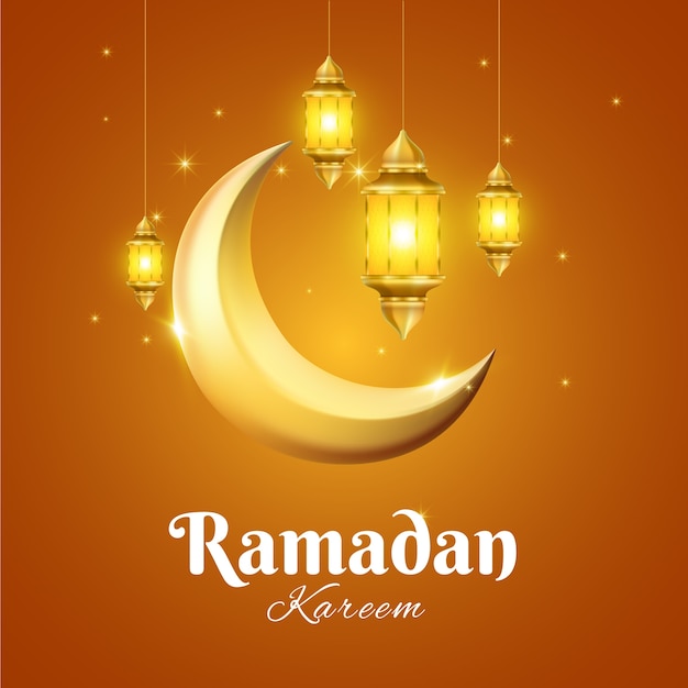 Realistic ramadan concept background