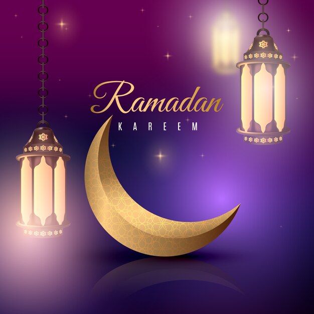 Realistic ramadan concept