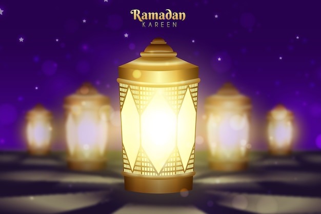 Realistic ramadan concept