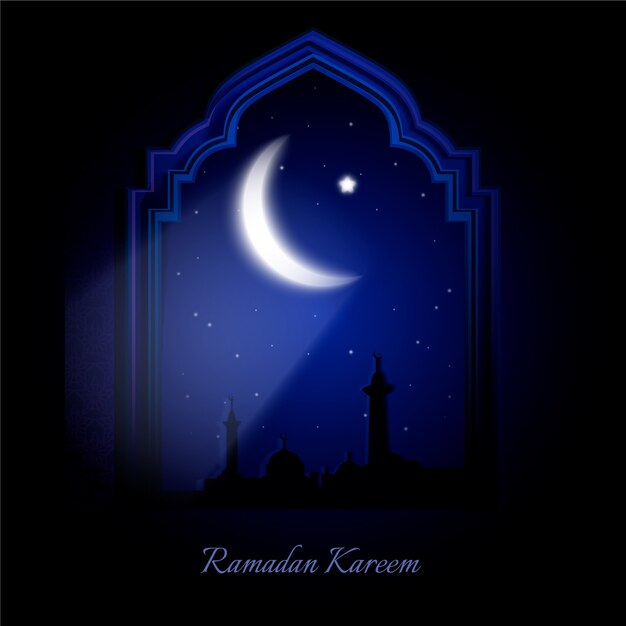 Realistic ramadan concept