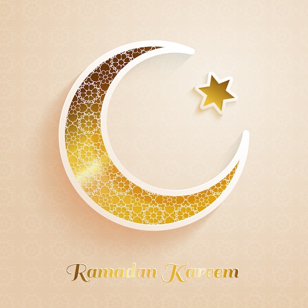 Free vector realistic ramadan greeting card template