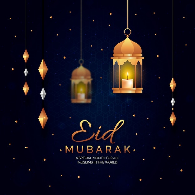 Free vector realistic ramadan greeting card template