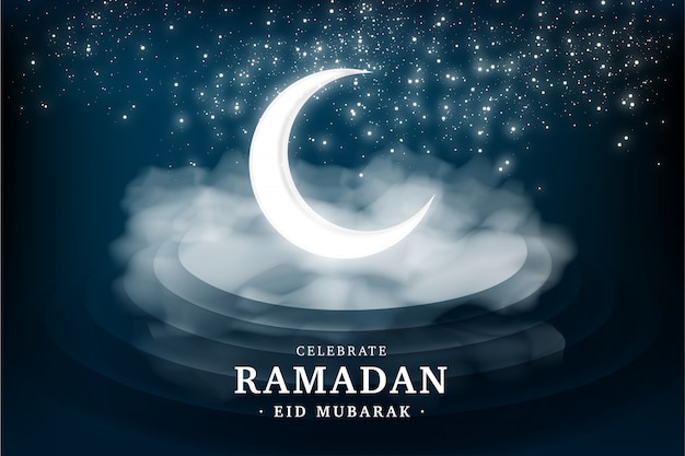 Free vector realistic ramadan greeting card